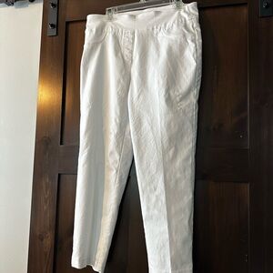 Ruby Rd. White Straight Leg Pants Tailored Elegance